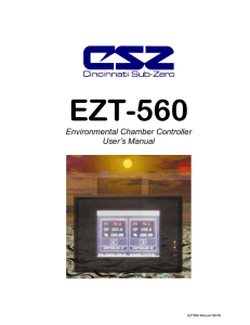 EZT-560 Touch Screen User`s Manual - Cincinnati Sub-Zero