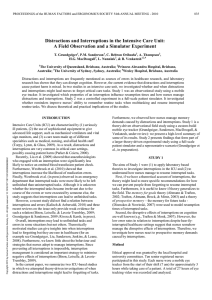 Distractions and Interruptions in the Intensive Care Unit: A Field