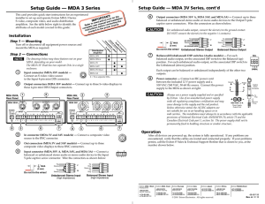 MDA 3 Series Setup Guide