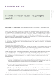 Unilateral jurisdiction clauses - Navigating the minefield