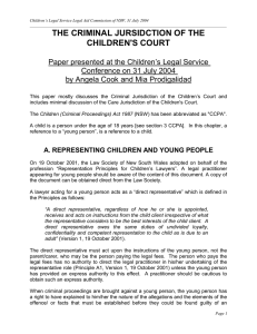 Criminal Jurisdiction of the Children`s Court