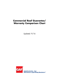 Commercial Roof Guarantee/ Warranty Comparison Chart