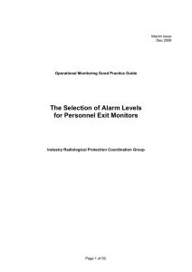 The Selection of Alarm Levels for Personnel Exit Monitors