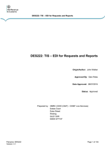 DES222: TIS – EDI for Requests and Reports