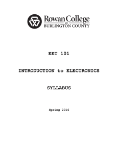 EET 101 INTRODUCTION to ELECTRONICS SYLLABUS