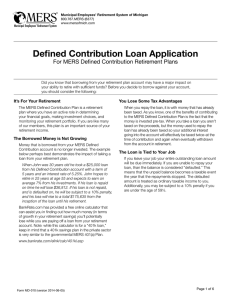 Defined Contribution Loan Application
