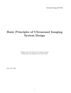 Basic Principles of Ultrasound Imaging System Design