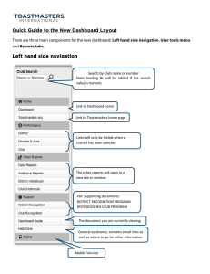 Quick Guide to the New Dashboard Layout Left hand side navigation