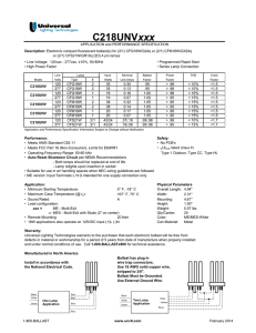 Spec Sheet - Universal Lighting Technologies