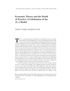 Economic Theory and the World of Practice: A Celebration of