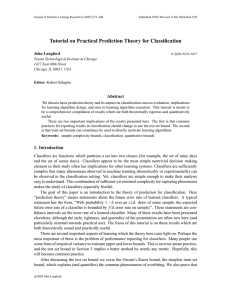 Tutorial on Practical Prediction Theory for Classification