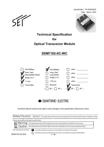 Technical Specification for Optical Transceiver Module SDM7102