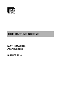 GCE MARKING SCHEME