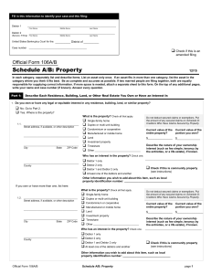 Schedule A/B Property