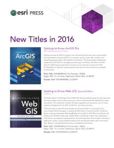 Esri Press, New Titles in 2016