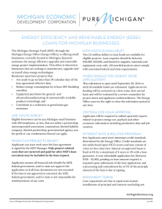 Energy Efficiency and Renewable Energy (EERE) loan