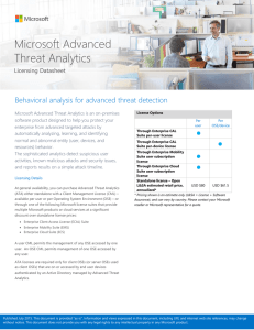 Microsoft Advanced Threat Analytics Licensing Datasheet