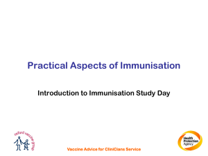 Practical Aspects of Immunisation