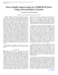 Power Quality Improvement in a PMBLDCM Drive Using a forward