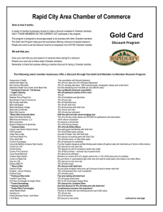 Gold Card - Rapid City Chamber of Commerce