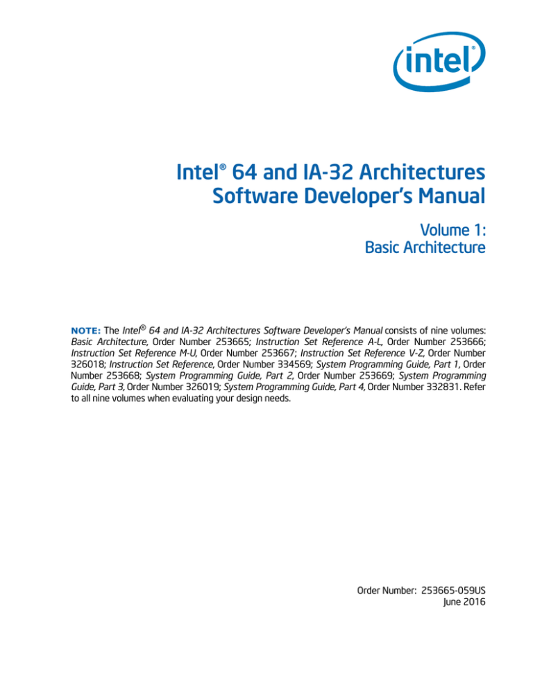 Intel® 64 and IA-32 Architectures Developer`s Manual: Vol. 1