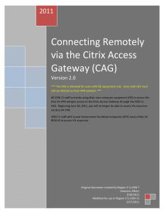 Connecting Remotely via the Citrix Access Gateway (CAG)