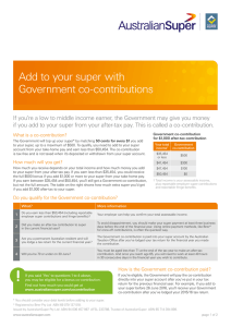 Add to your super with Government co-contributions