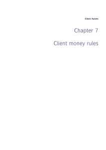 Chapter 7 Client money rules