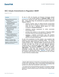 SEC Adopts Amendments to Regulation SBSR