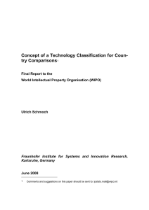 Concept of a Technology Classification for Coun