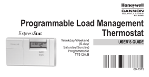 T7512A, B Programmable Load Management| Thermostat