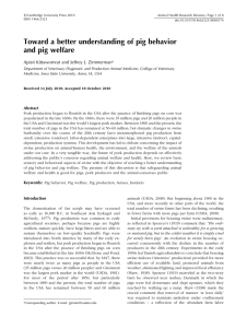 Toward a better understanding of pig behavior and pig welfare