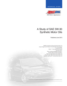 A Study of SAE 5W-30 Synthetic Motor Oils