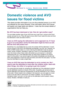 Domestic violence and AVO issues for flood victims