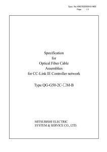 Specification for Optical Fiber Cable Assemblies for CC