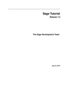Sage Tutorial - SageMath Documentation