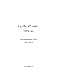 SageMath Advice For Calculus