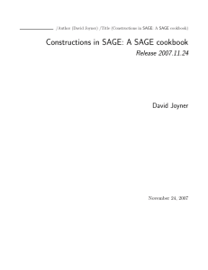 Constructions in SAGE: A SAGE cookbook