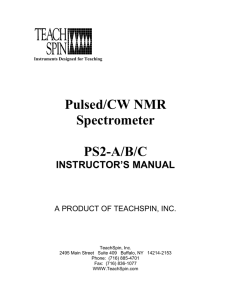 TeachSpin Inc. PULSED/CW NMR SPECTROMETER