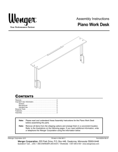 Piano Work Desk - Wenger Corporation