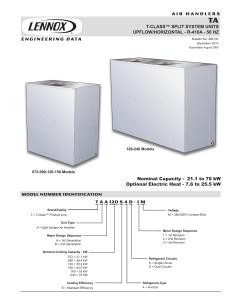 AIR HANDLERS T-CLASS™ SPLIT SYSTEM UNITS UPFLOW