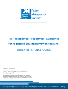 PMI® Intellectual Property (IP) Guidelines for Registered Education