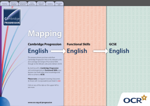 English mapping - Progression to Functional Skills to GCSE