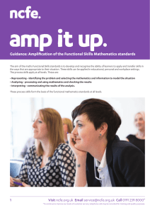 Guidance: Amplification of the Functional Skills Mathematics