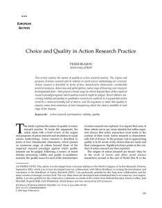 Choice and Quality in Action Research Practice