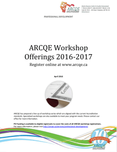 ARCQE Workshop Offerings 2016-2017