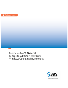 TS-801: Setting Up SAS®9 National Language Support in Microsoft