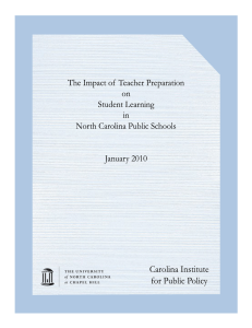 The Impact of Teacher Preparation on Student Learning in North