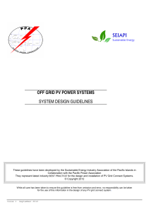 OFF GRID PV POWER SYSTEMS SYSTEM DESIGN GUIDELINES