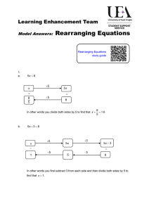 Rearranging equations model answers